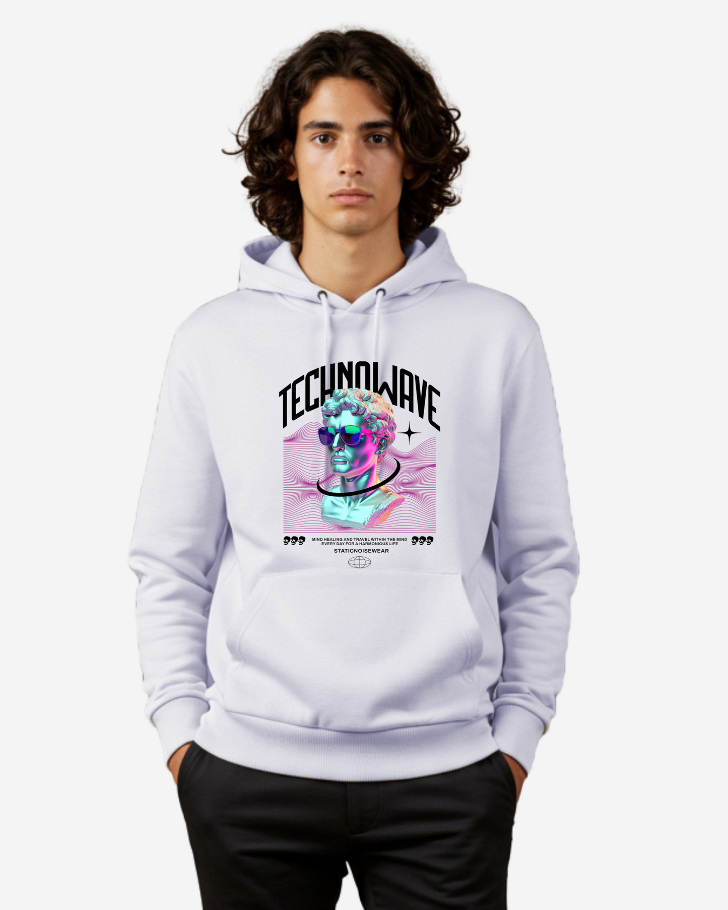 Technowave Retrowave Chrome Men's Oversized Hoodie