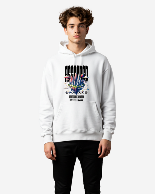 Ascended City: Skyward Dreams Men's Oversized Hoodie