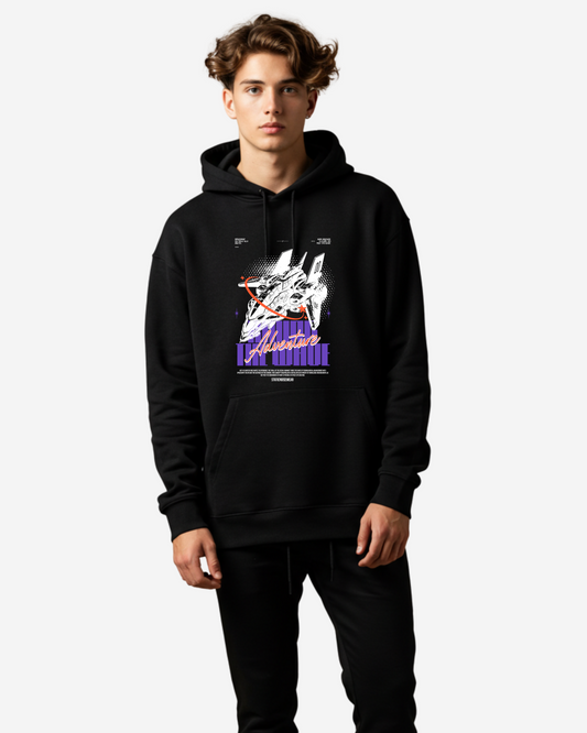 Spaceship Anime Adventure Men's Oversized Hoodie