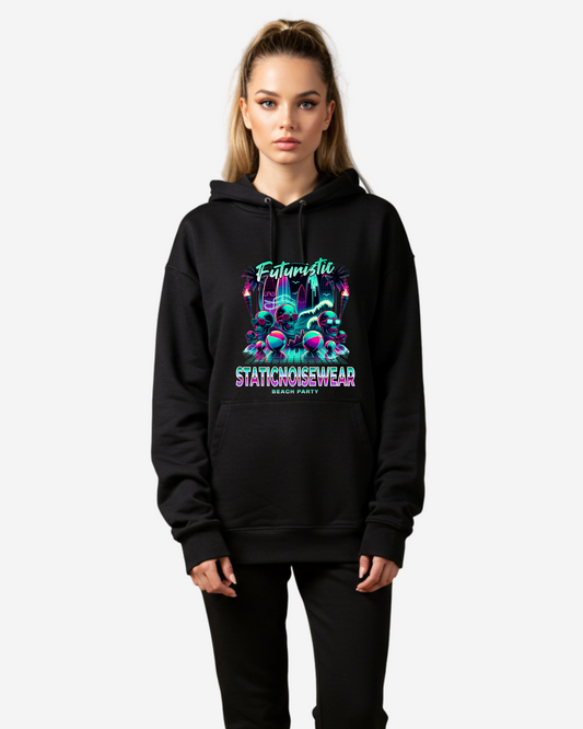 Futuristic Darkwave Beach Party Women's Oversized Hoodie