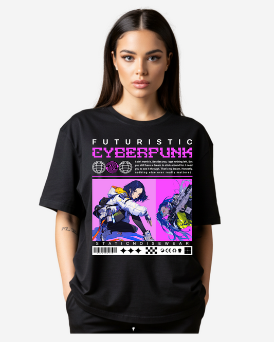 Futuristic Cyberpunk Women's Oversized T-Shirt